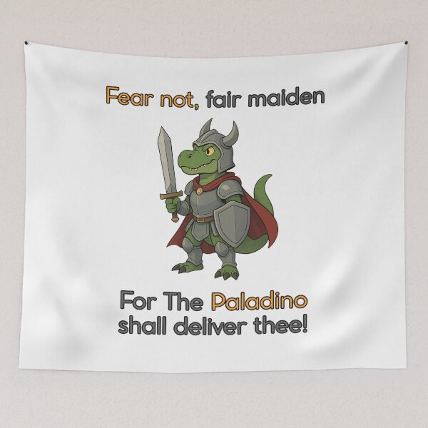 Item preview, The Paladino | Paladin Dinosaur RPG Animal Meme designed and sold by Pets & Memes & Stuff.