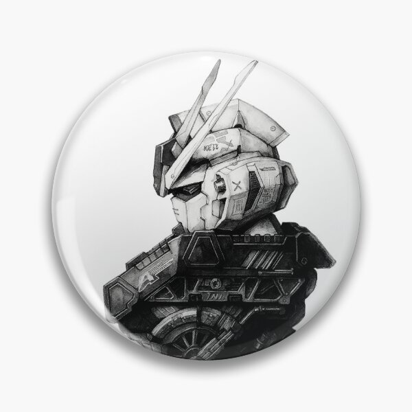 Item preview, GAT-X105 Aile Strike Gundam head ink black white watercolour kira yamato designed and sold by sabartgunpla.
