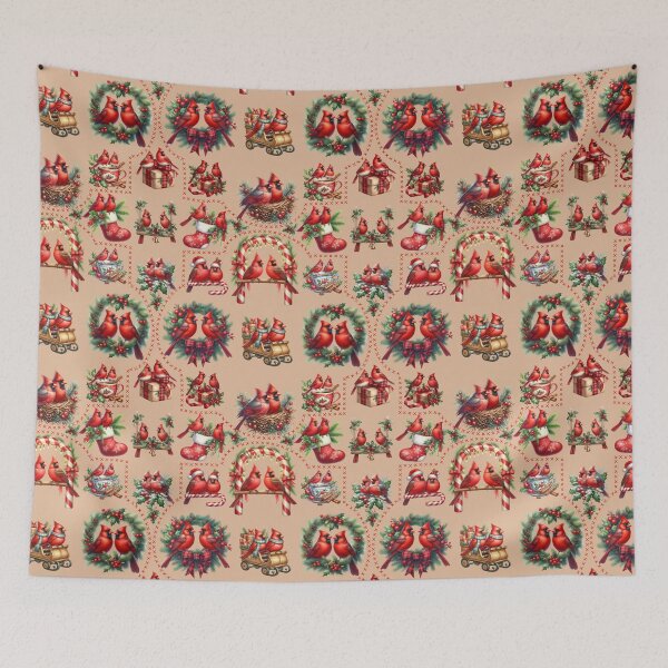 Item preview, Redbird Christmas Patchwork designed and sold by TheAchyArtist.