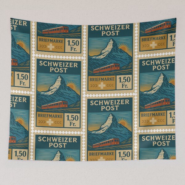 Item preview, Vintage Swiss Matterhorn Postage Stamp designed and sold by Travellerz.