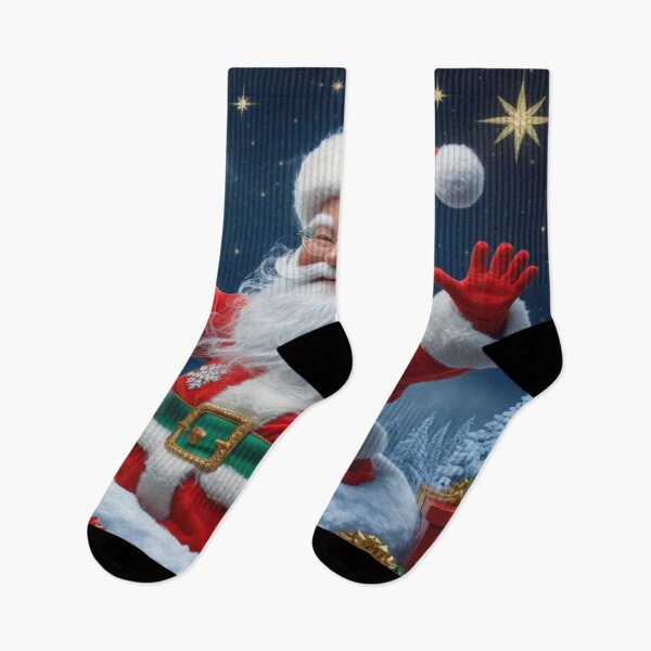 Item preview, Joyful Arrival – Santa Claus with Gifts Under Starry Snowfall designed and sold by Cristhian Almanza.