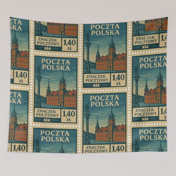 Item preview, Vintage Polish Warsaw Postage Stamp designed and sold by Travellerz.