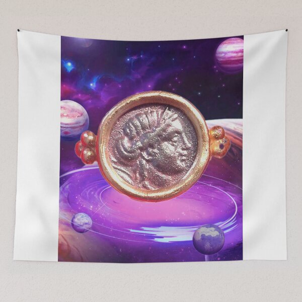Item preview, Neoclassic Ring Sculpture (Handmade) on a Planetary Background designed and sold by QuasarDigitalSurrealism.