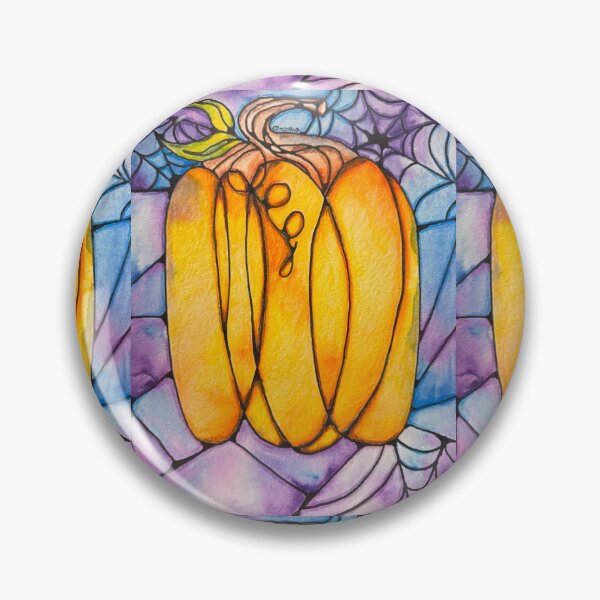 Item preview, Stain glass Pumpkin designed and sold by Bre-Bug-242.