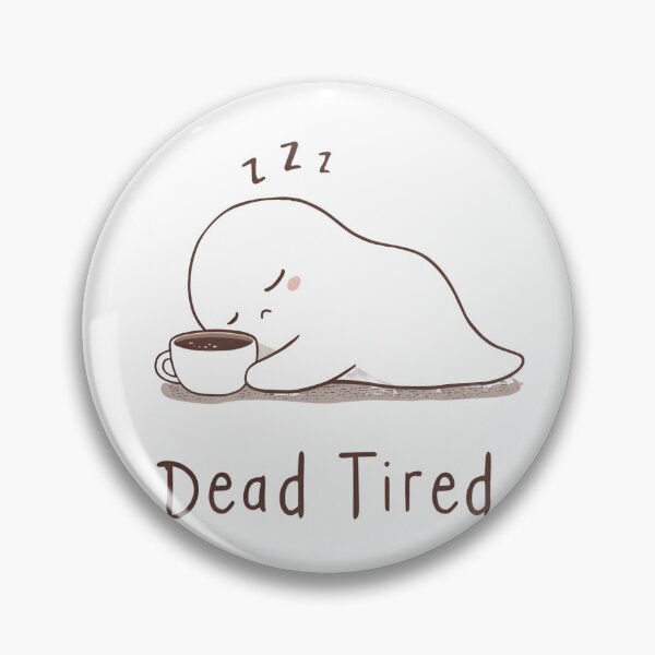 Item preview, Dead Tired, Cute Sleepy Ghost & Coffee Sticker for Overthinkers & Night Owls designed and sold by Moodune.