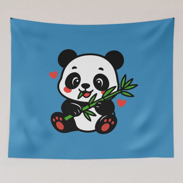 Item preview, Kawaii Panda Eating Bamboo  designed and sold by getpressedshirt.