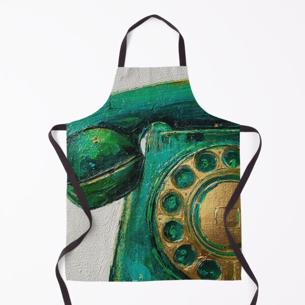 Item preview, Call Me - Emerald Green Vintage Rotary Phone - Telephone Painting designed and sold by Random Candy Studio.