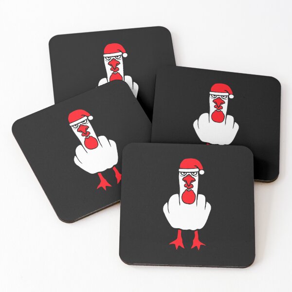 Item preview, Seagull Duck Goose Grumpy Santa Hat Middle Finger Christmas designed and sold by shirt-o-mat.
