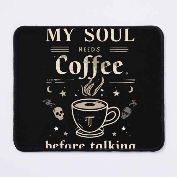 Item preview, My Soul Needs Coffee Before Talking – Funny Dark Aesthetic Coffee Shirt designed and sold by Barcoshos.