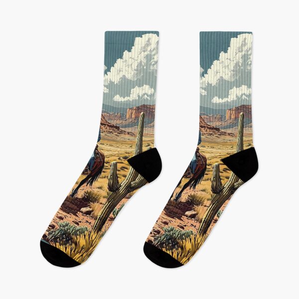 Item preview, Lone Cowboy in the Desert – Western Frontier Art designed and sold by Artistic canvas store.