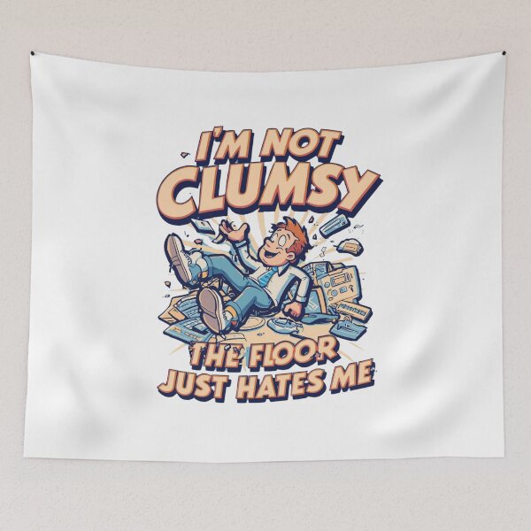 Item preview, I'm Not Clumsy, The Floor Just Hates Me - Funny Accident T-Shirt Design designed and sold by Tucker-Art.
