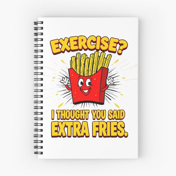 Item preview, Exercise? I Thought You Said Extra Fries - Funny Food & Fitness Pun Design designed and sold by Tucker-Art.
