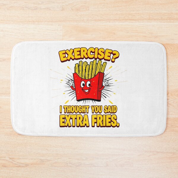 Item preview, Exercise? I Thought You Said Extra Fries - Funny Food & Fitness Pun Design designed and sold by Tucker-Art.