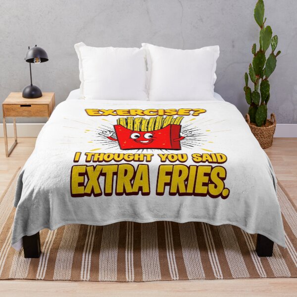 Item preview, Exercise? I Thought You Said Extra Fries - Funny Food & Fitness Pun Design designed and sold by Tucker-Art.