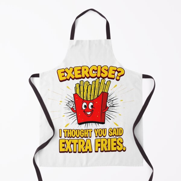Item preview, Exercise? I Thought You Said Extra Fries - Funny Food & Fitness Pun Design designed and sold by Tucker-Art.