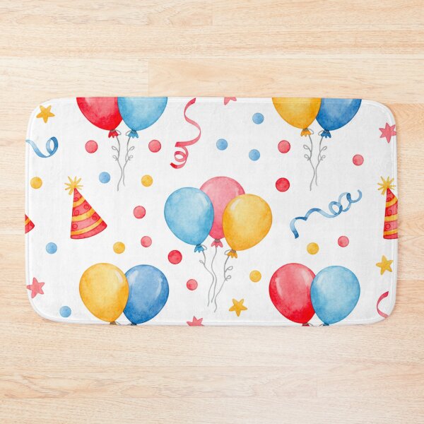 Item preview, Colorful Watercolor Party Pattern – Balloons, Confetti & Stars for Kids designed and sold by skysshobu.
