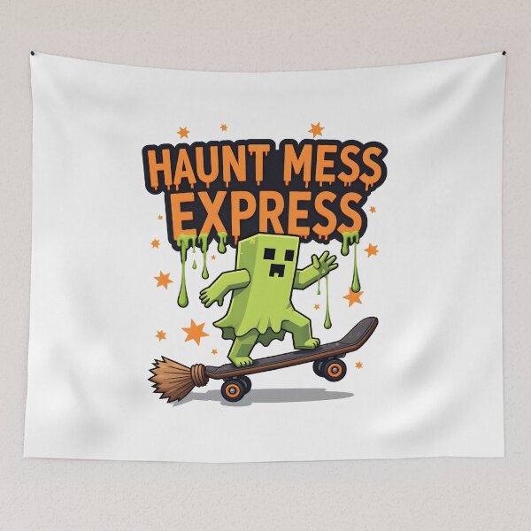 Item preview, Haunt Mess Express Halloween T-Shirt – Funny Ghost Street Art Tee with Slime Graffiti designed and sold by relso.