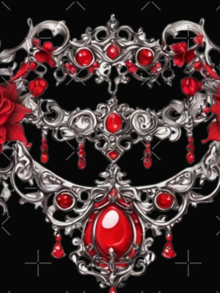 Thumbnail 4 of 4, iPhone Case, Crimson Rococo Collar designed and sold by Antik by Schulz.