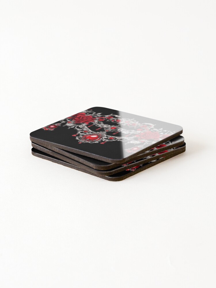 Thumbnail 4 of 5, Coasters (Set of 4), Crimson Rococo Collar designed and sold by mentalheroe.