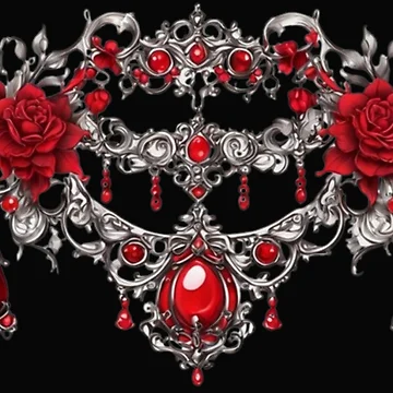 Artwork thumbnail, Crimson Rococo Collar by Antik by Schulz