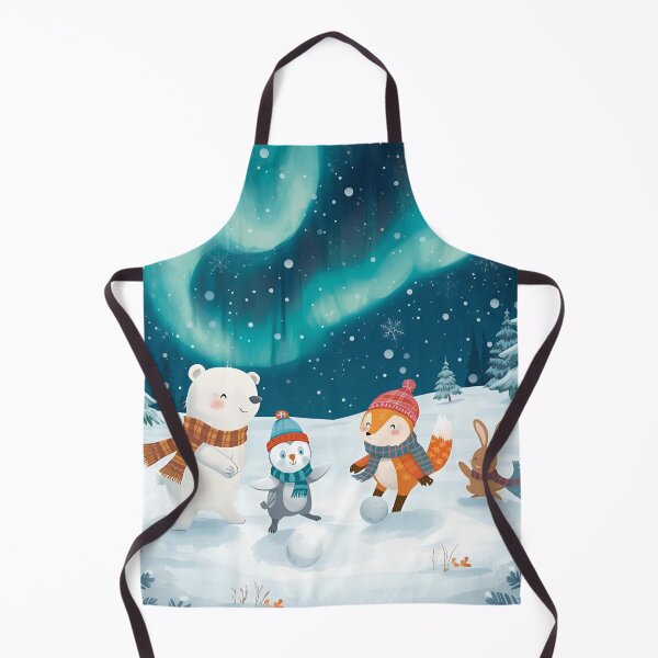 Item preview, Joyful Snowball Fight Under the Northern Lights – Arctic Animals in Winter Wonderland designed and sold by WildlifeWhimsy.