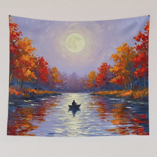 Item preview, Fall Fishing Autumn Landscape designed and sold by scicilysimonee.