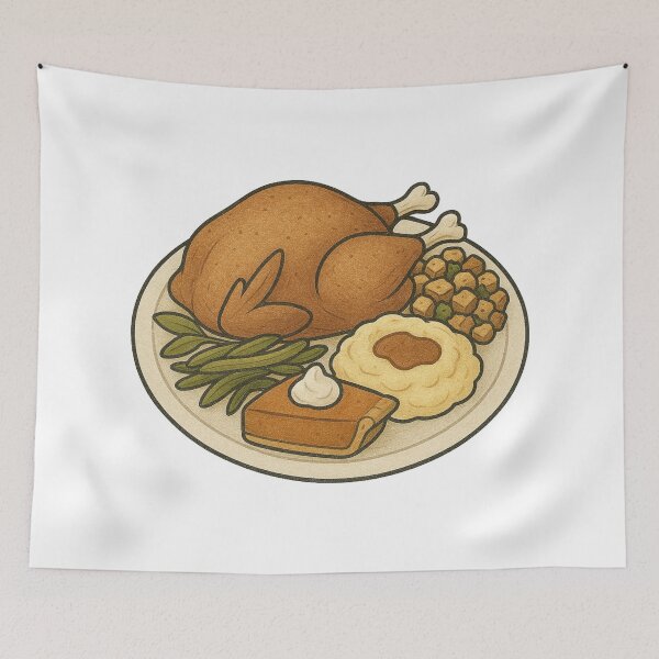 Item preview, Thanksgiving Dinner Plate Illustration designed and sold by Vendeloc.