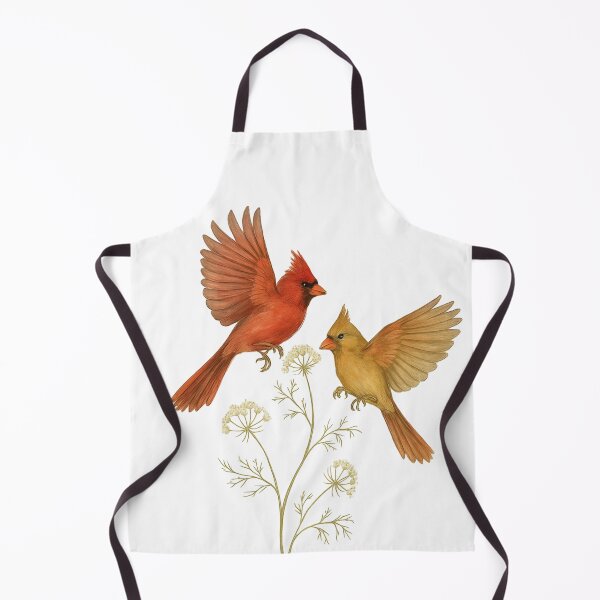 Item preview, Beautiful Pair of Northern Cardinals in Flight – Male and Female Birds Watercolor Nature Art designed and sold by Zionandzenaco.