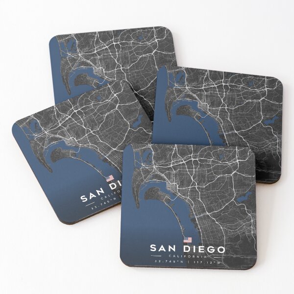 Item preview, San Diego City Map - Dark Edition designed and sold by CityMapsArt.