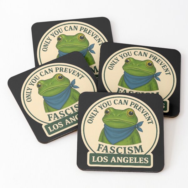 Item preview, Anti-Fascist Frog Art No Kings Resist: Los Angeles designed and sold by PinUpPizzazz.