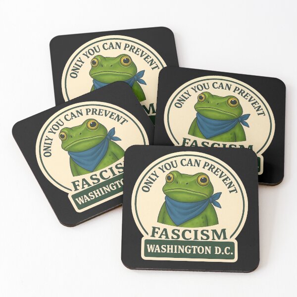 Item preview, Anti-Fascist Frog Art No Kings Resist: Washington D.C. designed and sold by PinUpPizzazz.
