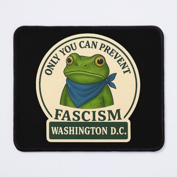 Item preview, Anti-Fascist Frog Art No Kings Resist: Washington D.C. designed and sold by PinUpPizzazz.