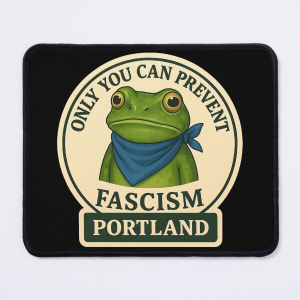 Item preview, Anti-Fascist Frog Portland Protest Art No Kings Resist designed and sold by PinUpPizzazz.