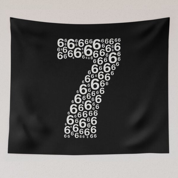 Item preview, Number 7 Made of 6s – Optical Illusion Math Art designed and sold by DailyDrivesct.