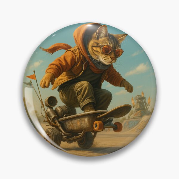 Item preview, Skateboarding Cat in Hoodie – Retro Freedom designed and sold by Zouky.art.
