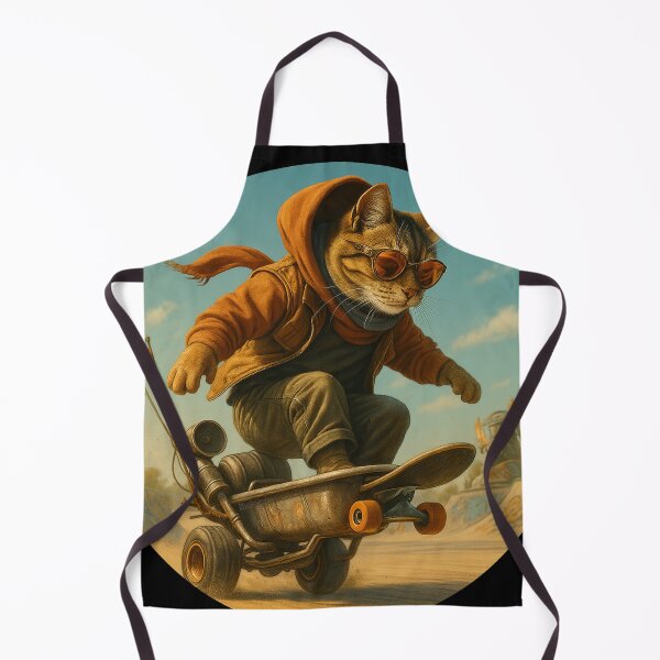 Item preview, Skateboarding Cat in Hoodie – Retro Freedom designed and sold by Zouky.art.