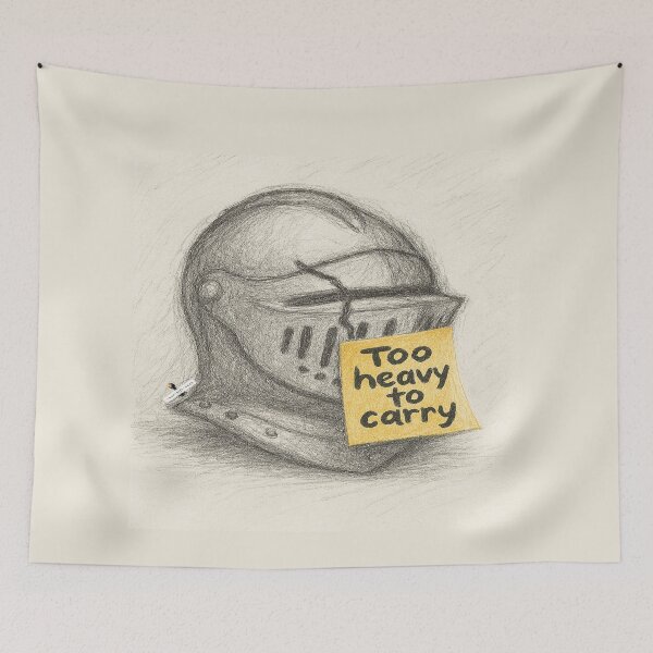 Item preview, Too Heavy to Carry — Cracked Knight designed and sold by PawnShiftGoods.