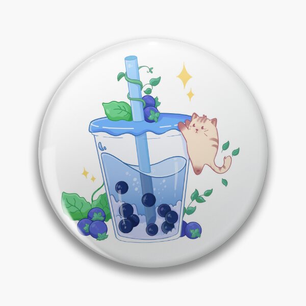 Item preview, Blueberry Bobba Tea with a cute cat designed and sold by Rojasole.