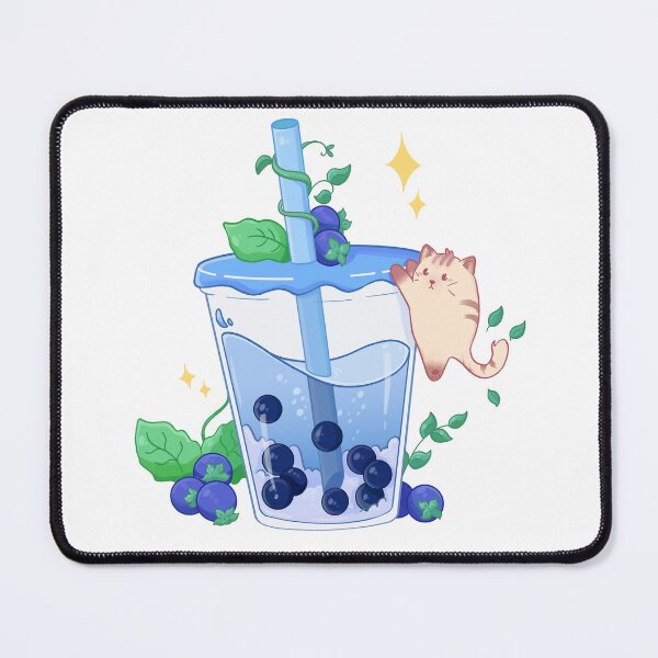 Item preview, Blueberry Bobba Tea with a cute cat designed and sold by Rojasole.