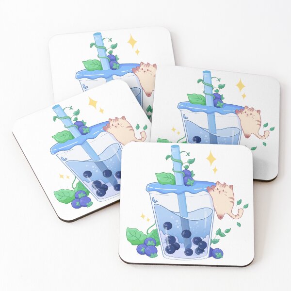 Item preview, Blueberry Bobba Tea with a cute cat designed and sold by Rojasole.
