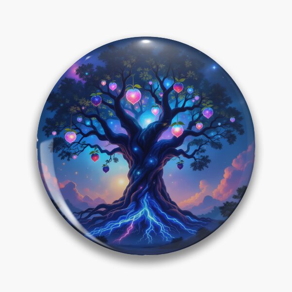 Item preview, Ancient Tree With Bioluminescent Roots - Crystalline Fruits Hang From Its Boughs designed and sold by Wiss2Arts.