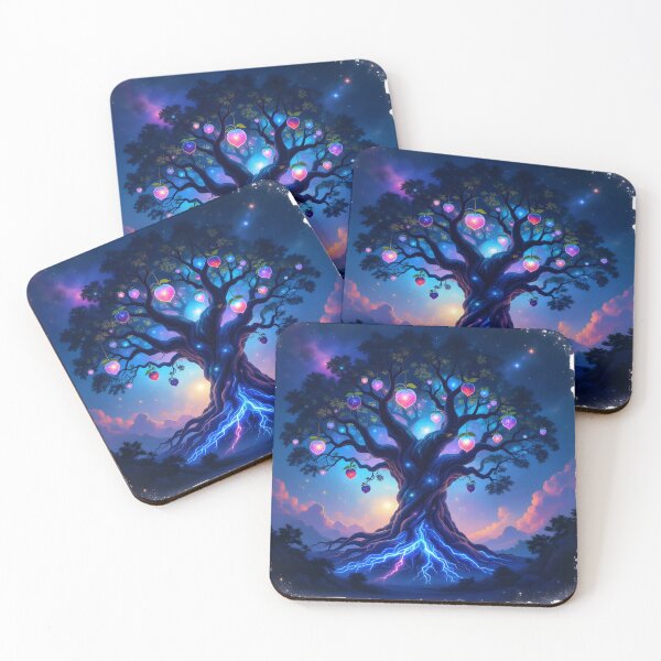 Item preview, Ancient Tree With Bioluminescent Roots - Crystalline Fruits Hang From Its Boughs designed and sold by Wiss2Arts.