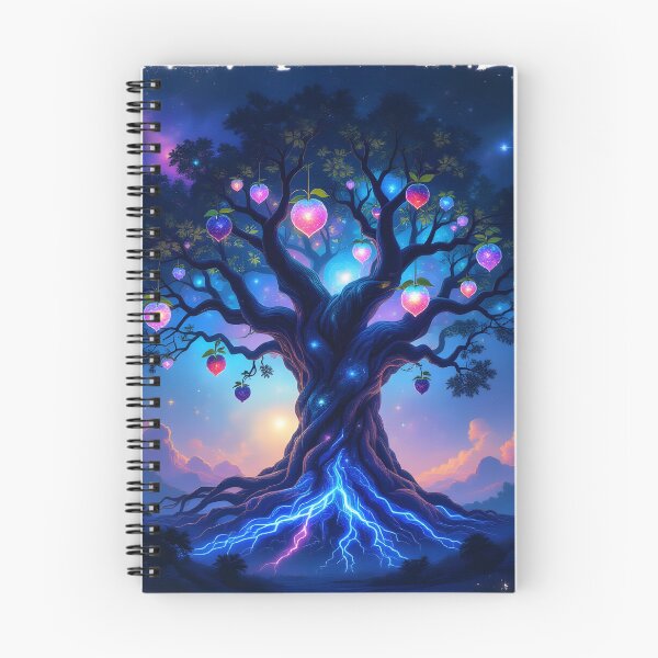 Item preview, Ancient Tree With Bioluminescent Roots - Crystalline Fruits Hang From Its Boughs designed and sold by Wiss2Arts.