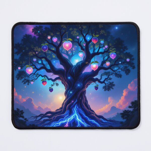 Item preview, Ancient Tree With Bioluminescent Roots - Crystalline Fruits Hang From Its Boughs designed and sold by Wiss2Arts.