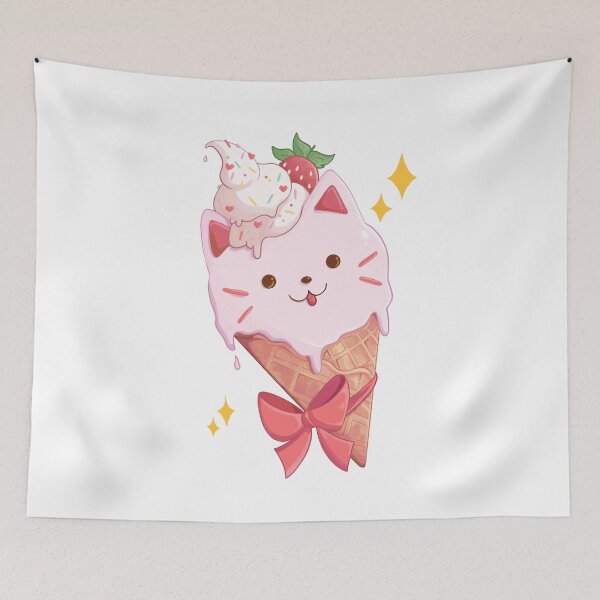 Item preview, Strawberry Ice Cream Kitty designed and sold by Rojasole.