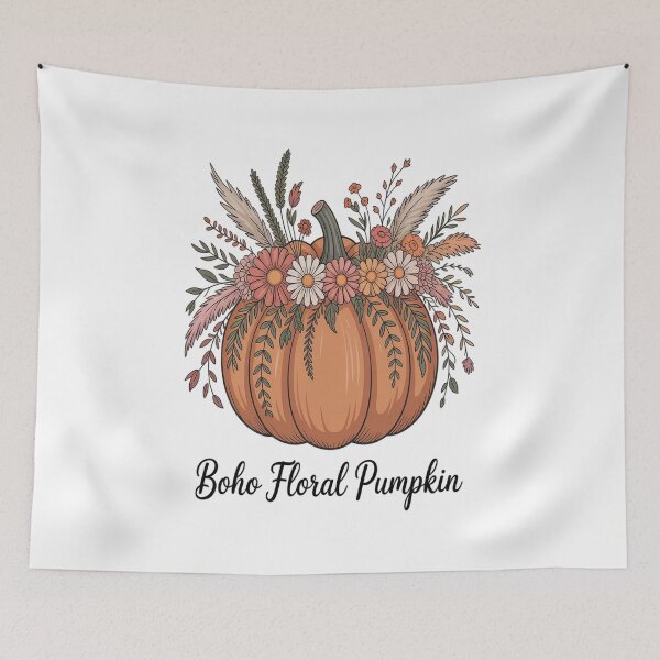 Item preview, boho floral pumpkin thanksgiving flower designed and sold by VladoZork.
