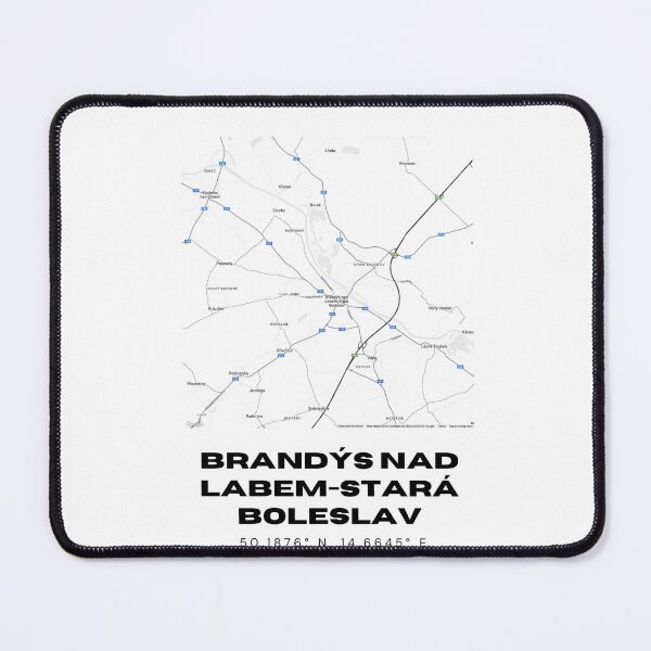 Item preview, Brandýs nad Labem-Stará Boleslav Minimalist Map – Black & White Czech Art designed and sold by RM-Journey.