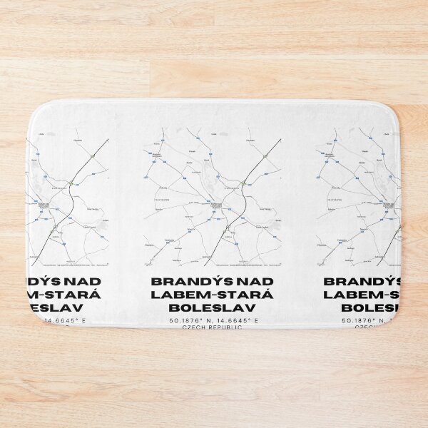 Item preview, Brandýs nad Labem-Stará Boleslav Minimalist Map – Black & White Czech Art designed and sold by RM-Journey.