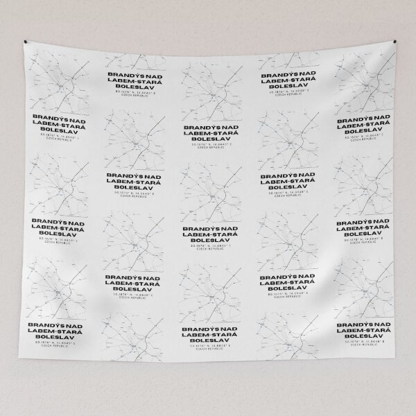 Item preview, Brandýs nad Labem-Stará Boleslav Minimalist Map – Black & White Czech Art designed and sold by RM-Journey.