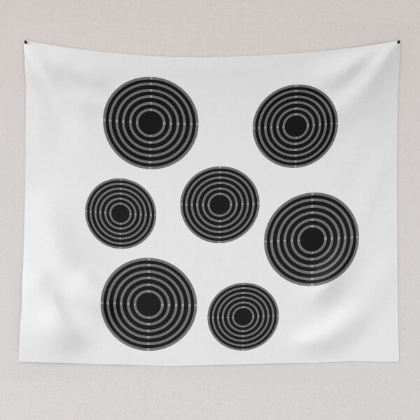 Item preview, Overlapping Black Circle Pattern on White – Minimal Modern Design designed and sold by Cultradesign.